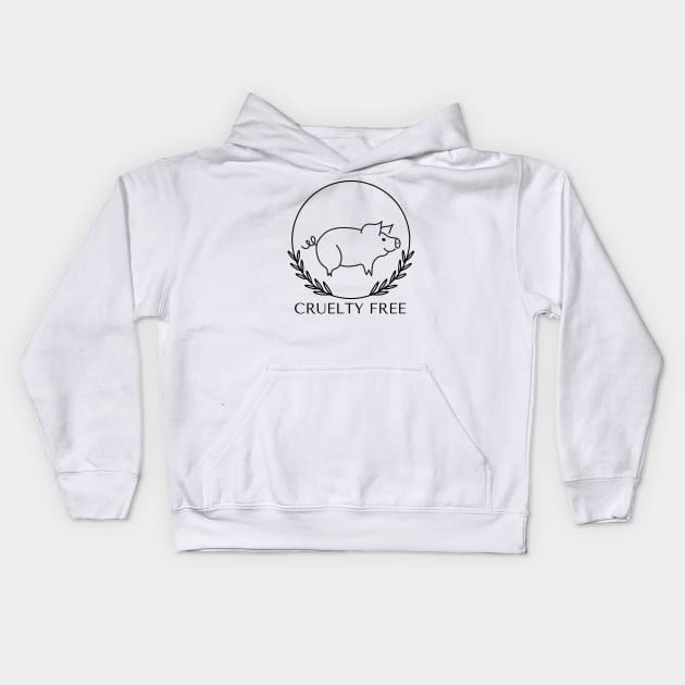 Cruelty Free Pig Kids Hoodie by DMS DESIGN